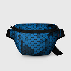 Поясная сумка Голубые соты абстракция, цвет: 3D-принт