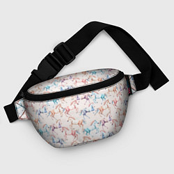 Поясная сумка Лошади акварельные - паттерн, цвет: 3D-принт — фото 2