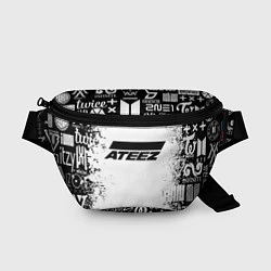 Поясная сумка Ateez black and white, цвет: 3D-принт