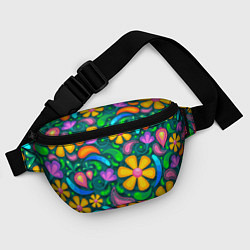 Поясная сумка Мандала на энергию - цветы, цвет: 3D-принт — фото 2