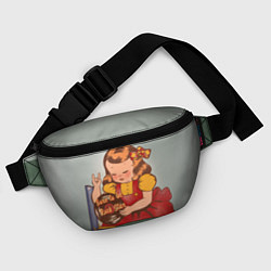 Поясная сумка Девочка с виниловой пластинкой - рождена быть звез, цвет: 3D-принт — фото 2