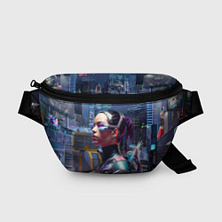 Поясная сумка Cyberpunk - brave girl - neural network, цвет: 3D-принт