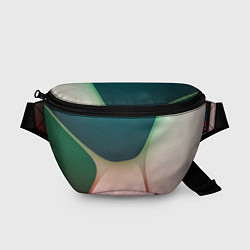 Поясная сумка Абстрактные зелёные и розовые пластины, цвет: 3D-принт