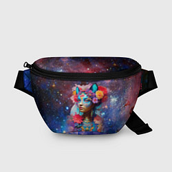 Поясная сумка Космическая девушка-кошка, цвет: 3D-принт