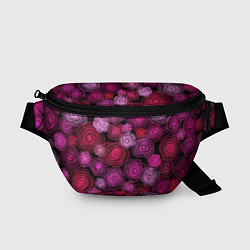 Поясная сумка Неоновые розы на черном фоне, цвет: 3D-принт
