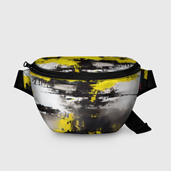 Поясная сумка Черно-желтая абстракция, нейросеть, цвет: 3D-принт