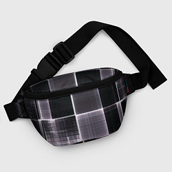 Поясная сумка Серое неоновое в клеточку, цвет: 3D-принт — фото 2