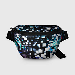 Поясная сумка Неоновые кубы абстракция, цвет: 3D-принт