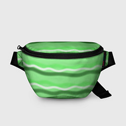 Поясная сумка Зеленые волны, цвет: 3D-принт