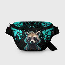 Поясная сумка Енот в стиле киберпанк, цвет: 3D-принт