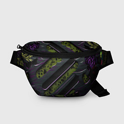 Поясная сумка Текстура с зелеными вставками, цвет: 3D-принт