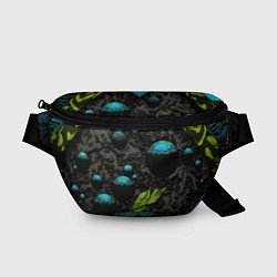 Поясная сумка Зеленые абстрактные листья, цвет: 3D-принт
