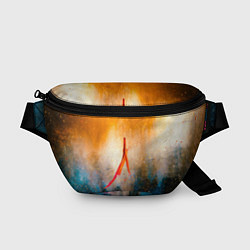 Поясная сумка Оранжево-синий туман и краски, цвет: 3D-принт