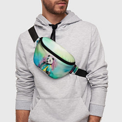 Поясная сумка Прикольный панда в модной куртке, цвет: 3D-принт — фото 2
