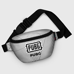 Поясная сумка Символ PUBG на светлом фоне с полосами, цвет: 3D-принт — фото 2