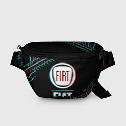 Поясная сумка Значок Fiat в стиле glitch на темном фоне, цвет: 3D-принт