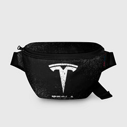 Поясная сумка Tesla с потертостями на темном фоне, цвет: 3D-принт