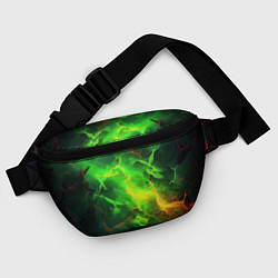 Поясная сумка Зеленое свечение молния, цвет: 3D-принт — фото 2