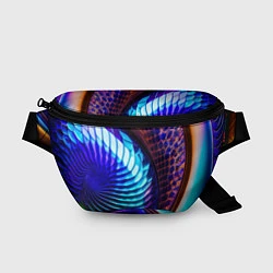 Поясная сумка Неоновый водоворот, цвет: 3D-принт