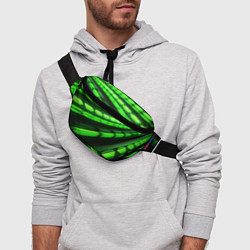 Поясная сумка Green neon abstract, цвет: 3D-принт — фото 2