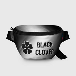 Поясная сумка Black Clover glitch на светлом фоне: надпись и сим, цвет: 3D-принт