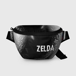 Поясная сумка Zelda glitch на темном фоне: надпись и символ, цвет: 3D-принт