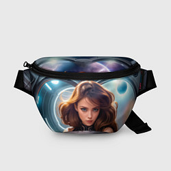 Поясная сумка Девушка в космическом корабле, цвет: 3D-принт