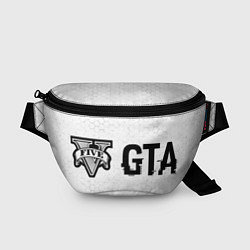 Поясная сумка GTA glitch на светлом фоне: надпись и символ, цвет: 3D-принт