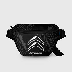 Поясная сумка Citroen speed на темном фоне со следами шин, цвет: 3D-принт