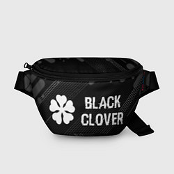 Поясная сумка Black Clover glitch на темном фоне: надпись и симв, цвет: 3D-принт