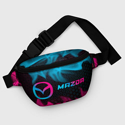 Поясная сумка Mazda - neon gradient: надпись и символ, цвет: 3D-принт — фото 2