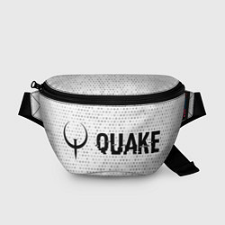 Поясная сумка Quake glitch на светлом фоне: надпись и символ, цвет: 3D-принт