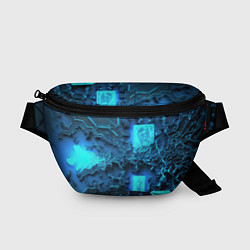 Поясная сумка Неоновые плиты из льда, цвет: 3D-принт