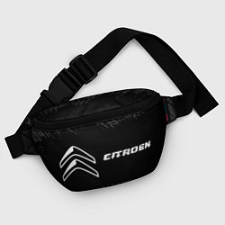 Поясная сумка Citroen speed на темном фоне со следами шин: надпи, цвет: 3D-принт — фото 2