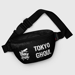 Поясная сумка Tokyo Ghoul glitch на темном фоне: надпись и симво, цвет: 3D-принт — фото 2