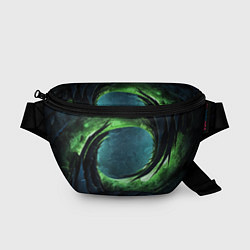 Поясная сумка Объемная зеленая абстракция, цвет: 3D-принт