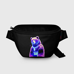 Поясная сумка Космический светящийся мишка, цвет: 3D-принт