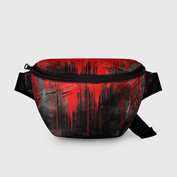 Поясная сумка Красная краска на черном фоне, цвет: 3D-принт