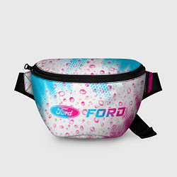 Поясная сумка Ford neon gradient style: надпись и символ, цвет: 3D-принт