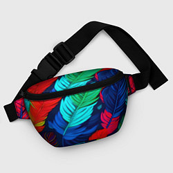 Поясная сумка Яркие перья, цвет: 3D-принт — фото 2