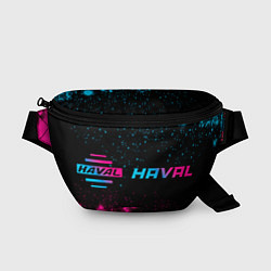 Поясная сумка Haval - neon gradient: надпись и символ, цвет: 3D-принт