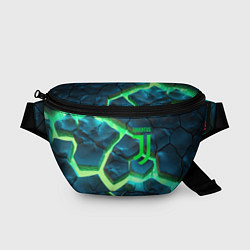 Поясная сумка Ювентус разлом зеленых плит, цвет: 3D-принт