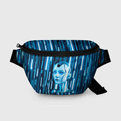 Поясная сумка Девушка биоробот среди проводов, цвет: 3D-принт