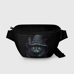 Поясная сумка Черный кот в шляпе, цвет: 3D-принт