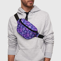 Поясная сумка Фиолетовые цветочки, цвет: 3D-принт — фото 2
