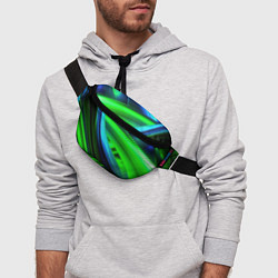 Поясная сумка Зеленые абстрактные элементы, цвет: 3D-принт — фото 2