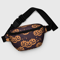 Поясная сумка Фонарь джек в грандж стиле halloween тыква cartoon, цвет: 3D-принт — фото 2