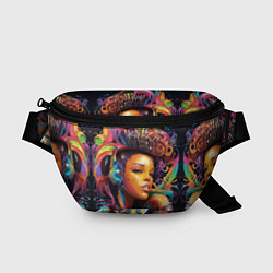 Поясная сумка Красивая киберпанк девушка и яркие краски в стиле, цвет: 3D-принт