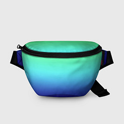 Поясная сумка Градиент зелёно-синий, цвет: 3D-принт