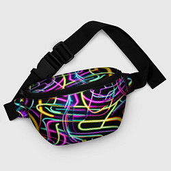 Поясная сумка Неоновая абстракция - нейросеть, цвет: 3D-принт — фото 2